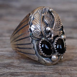 Vintage Sterling Onyx Eagle Ring 11