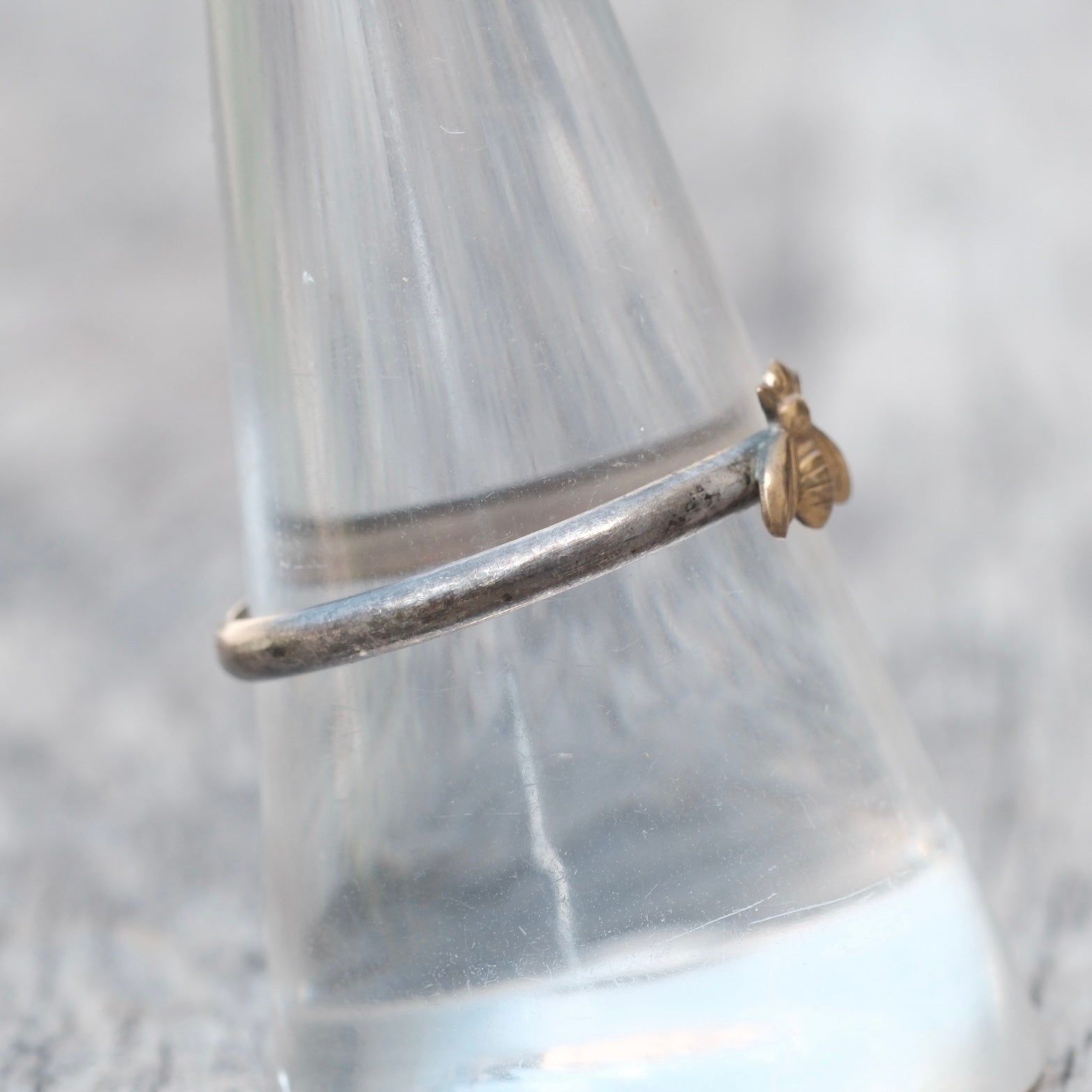 Vintage Sterling Bee Band Ring 9.25