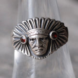 Vintage Sterling Big Chief Ring 7.5