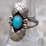 Vintage Sterling Turquoise Ring 7.5