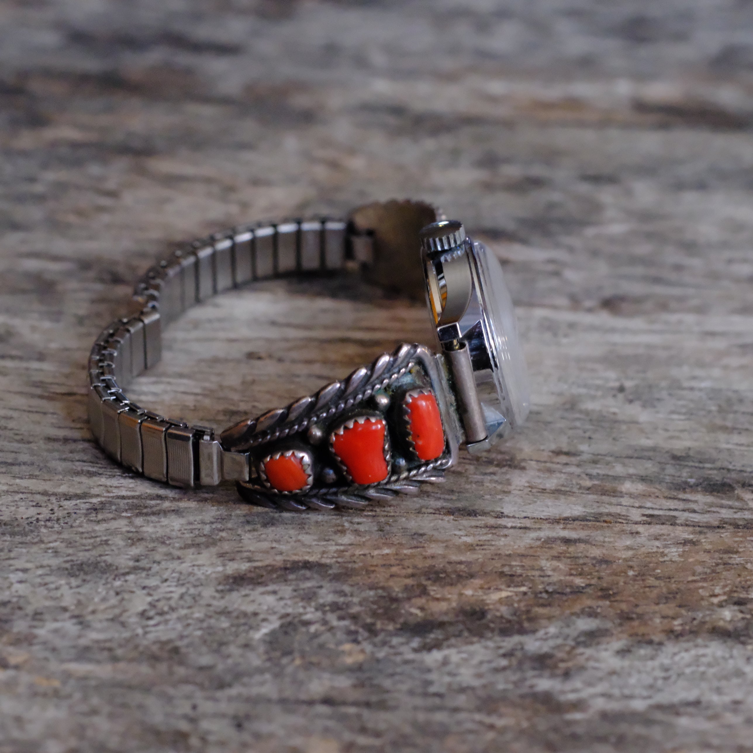 Vintage Sterling Coral Ladies Watch