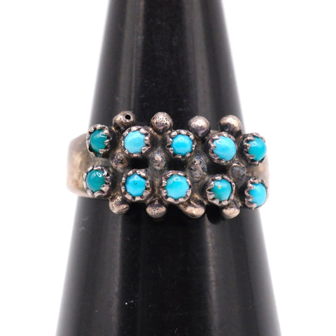 Vintage Sterling Snake Eye Turquoise Band 5.25