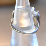 Vintage Sterling MOP and Turquoise Flower Ring 4.25