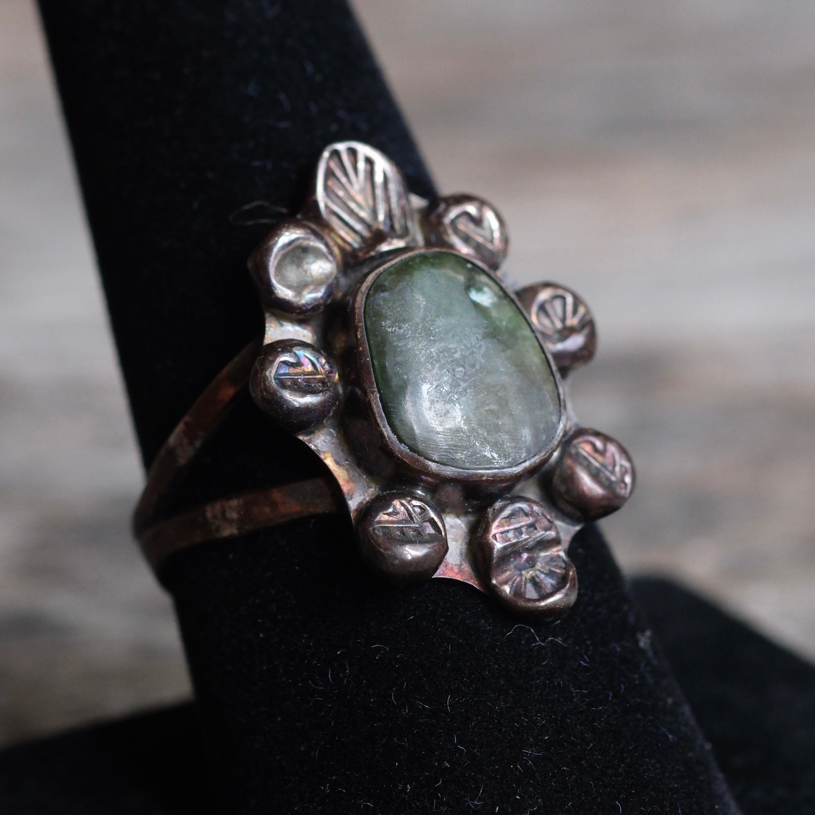 Vintage Sterling Turquoise Ring 8.75
