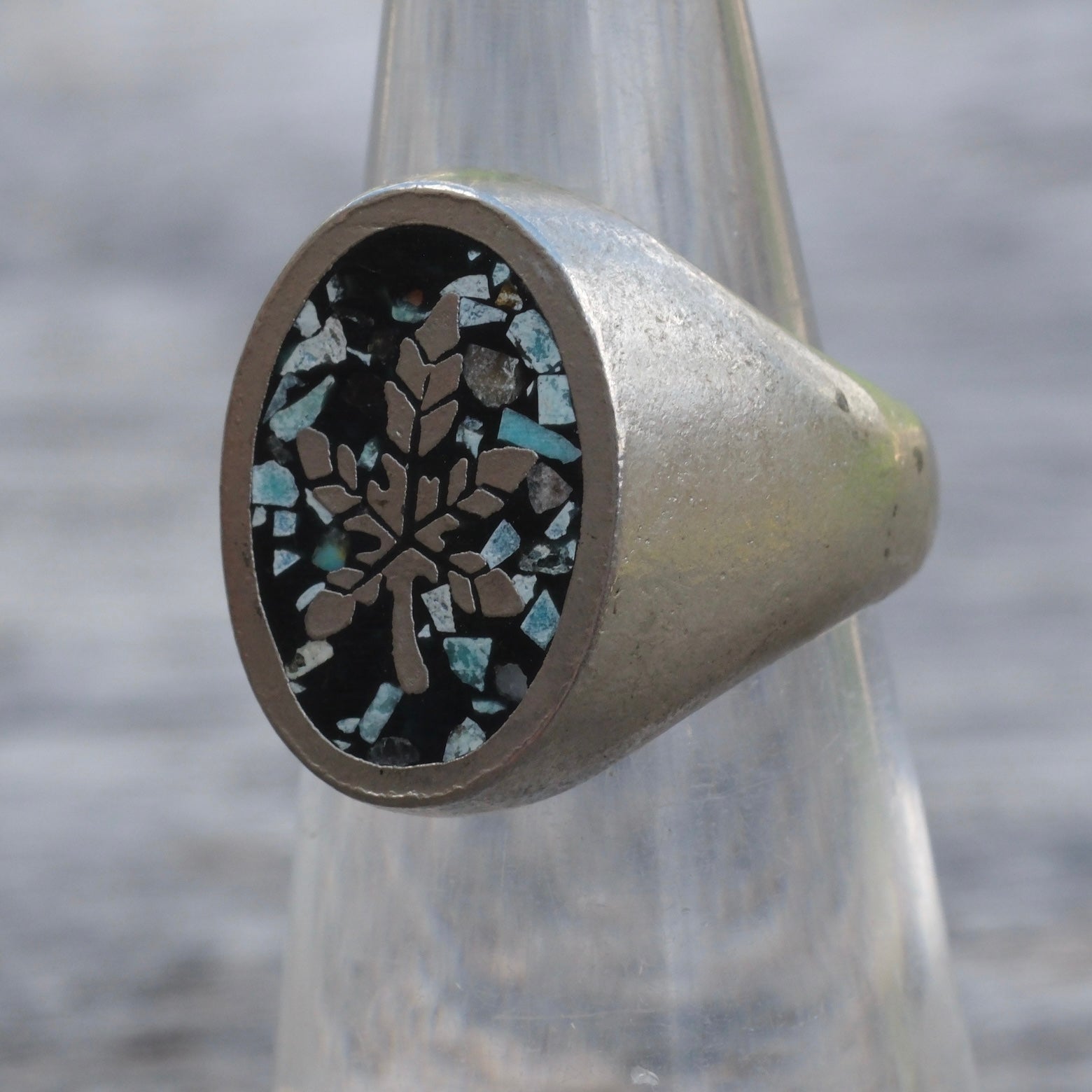 Vintage Pewter Sweet Leaf Ring 5