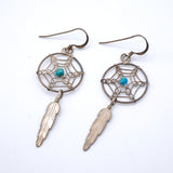 Vintage Sterling Silver Dreamcatcher Earrings