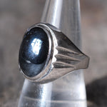 Vintage Sterling Hematite Signet Ring 9.25