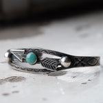 Vintage Sterling Turquoise Arrows Cuff