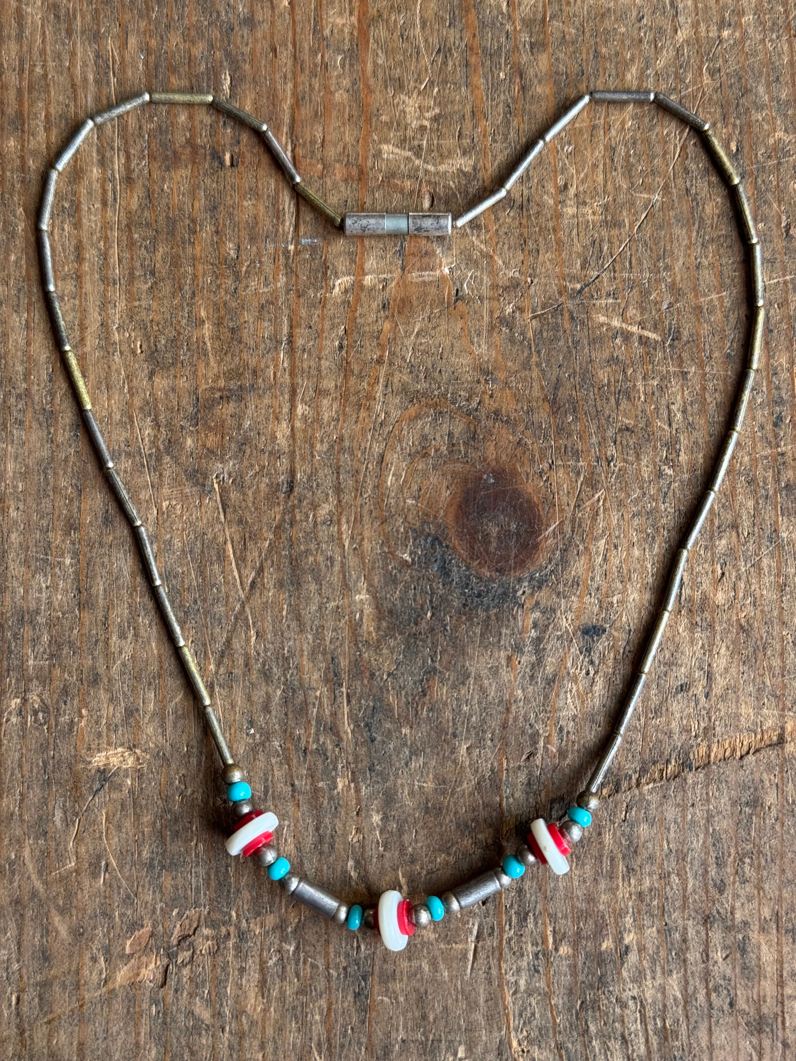 Vintage Sterling Silver Multi Stone Liquid Silver Beaded Necklace