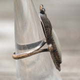 Vintage Sterling Mother Of Pearl Feather Ring 6.5