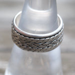 Vintage Sterling Silver Braided Spinner Ring 7.5