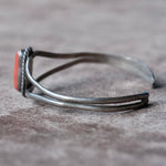 Vintage Sterling Coral Roped Cuff