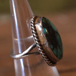 Vintage Sterling Turquoise Roper Ring 5.75