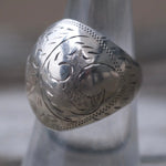 Vintage Sterling Engraved Dome Ring 7.5