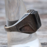 Vintage Sterling Hematite Centurion Ring 9.75