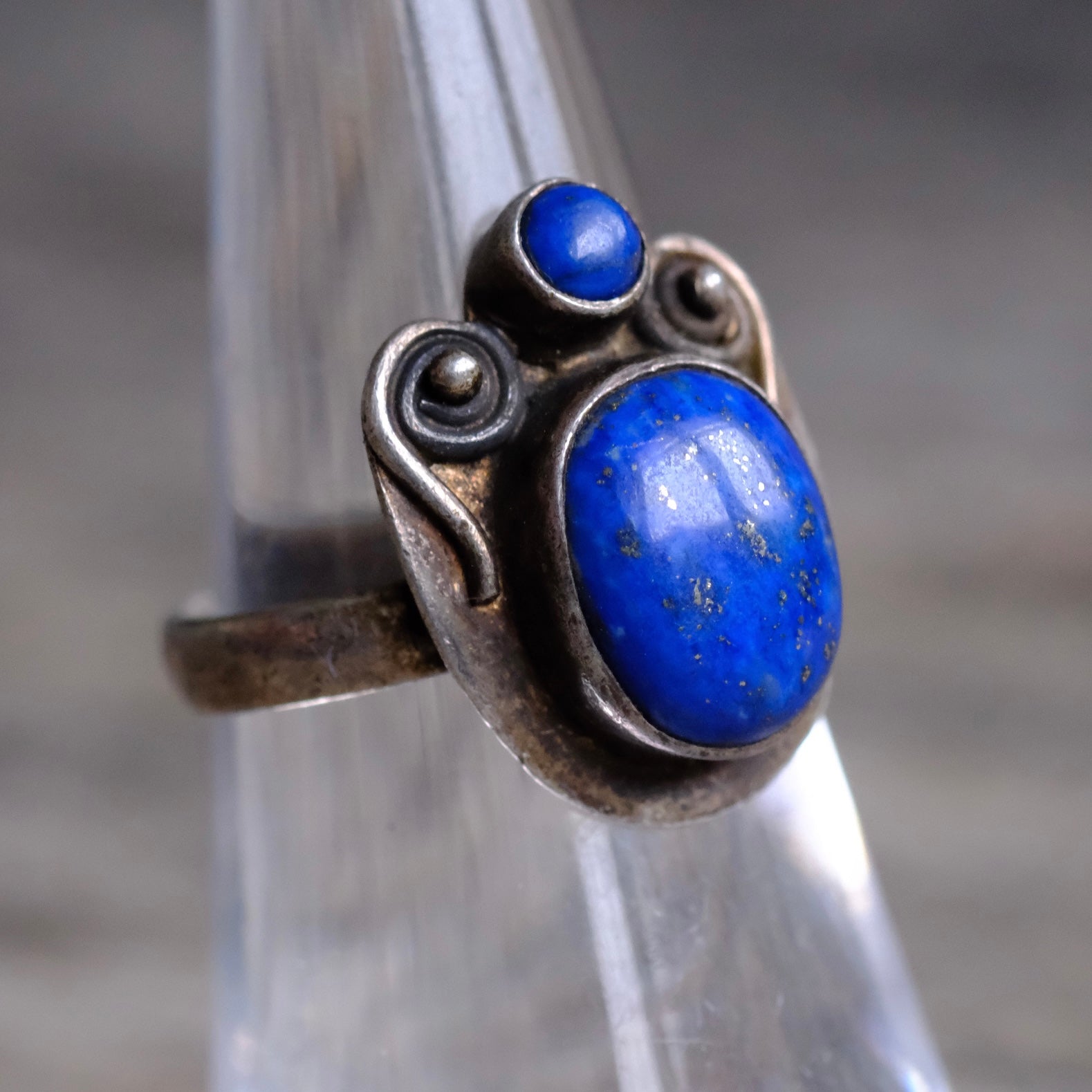 Vintage Sterling Lapis Ring 5.75
