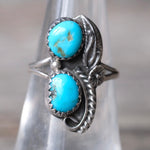 Vintage Sterling 2-Stone Turquoise Ring 6