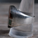 Vintage Sterling Multistone Inlay Striper Ring 10.5