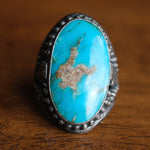 Vintage Sterling Turquoise Arrowhead Ring 7.5