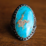 Vintage Sterling Turquoise Arrowhead Ring 7.5