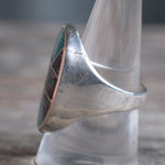 Vintage Sterling Abalone and Turquoise Inlay Ring 9.5