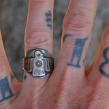 Vintage Sterling Early Thunderbird Cigar Band Ring 9.75
