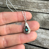 Vintage STerling Turquoise Shadowbox Necklace