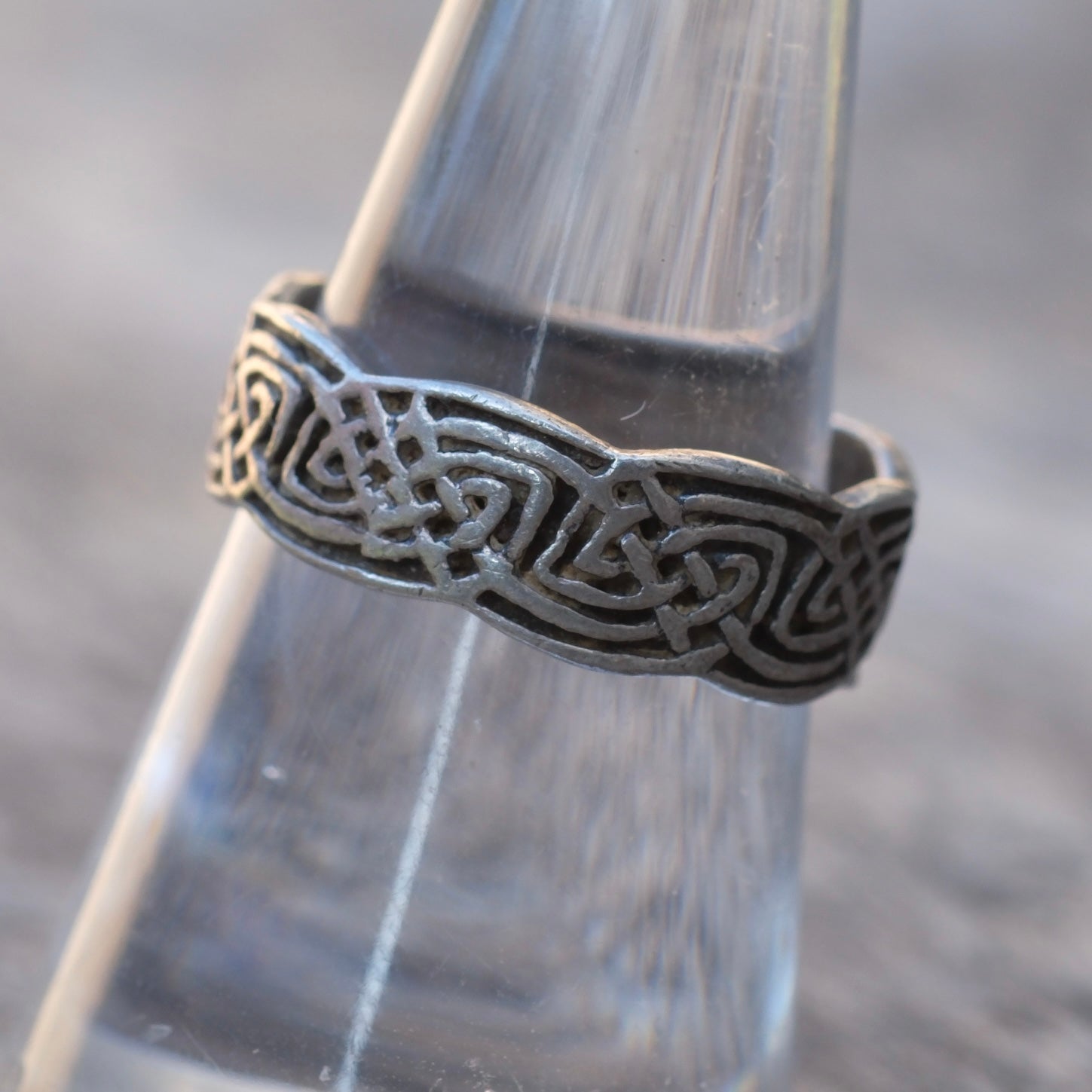 Vintage Sterling Silver Celtic Band Ring 7.75