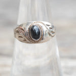 Vintage Sterling Lapis Stamped Band 7