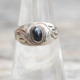 Vintage Sterling Lapis Stamped Band 7