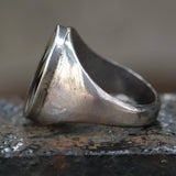 Vintage Sterling Zuni Inlay Ring 10.5