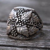 Vintage Sterling Silver Leaf Ring 9.75