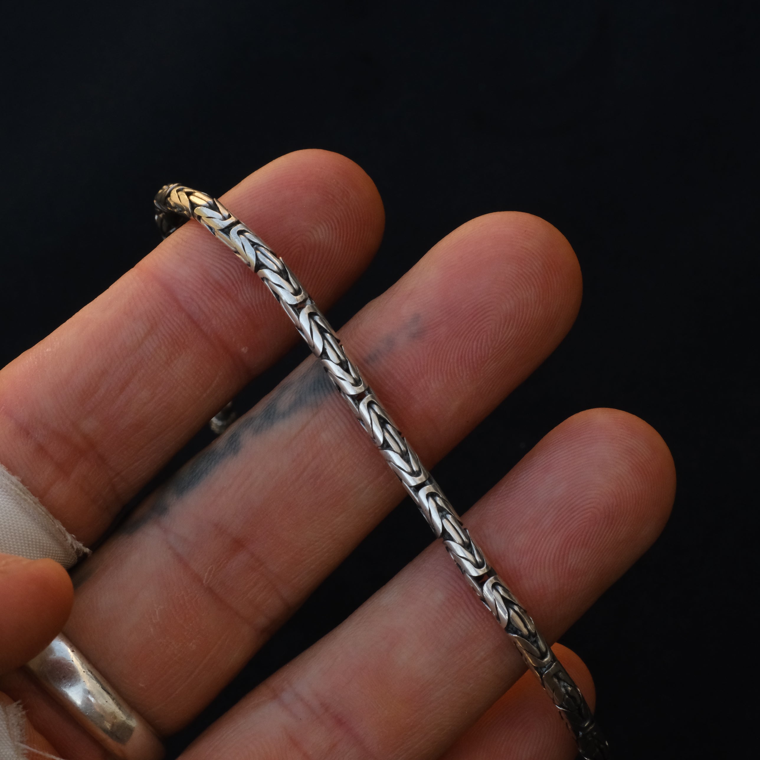 Vintage Sterling Byzantine Chain Bracelet