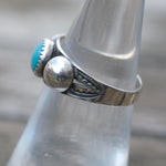 Vintage Sterling Turquoise Band 5.75