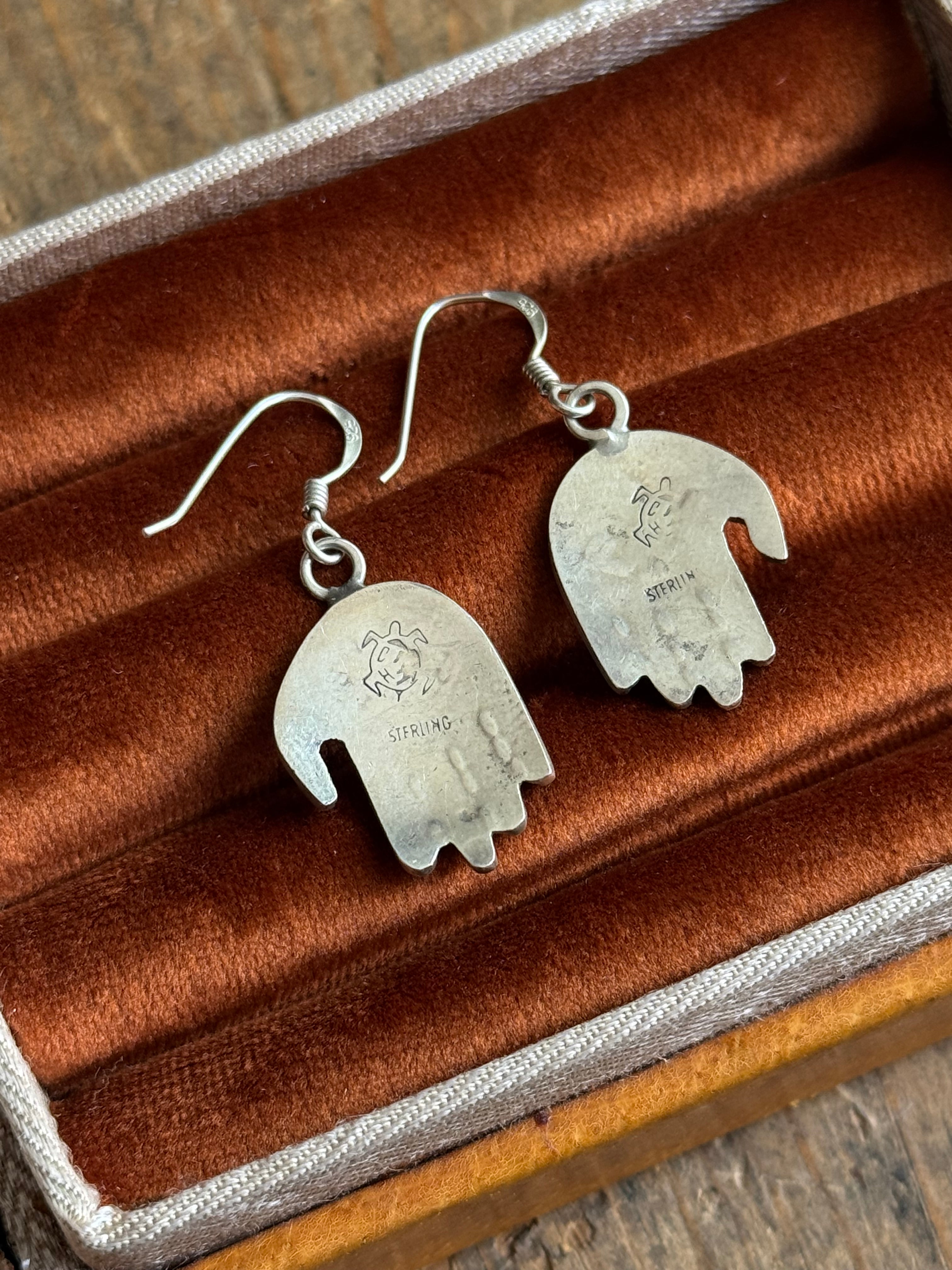 Vintage Sterling Silver Hand Earrings