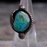Vintage Sterling Turquoise Feather Ring 5.25