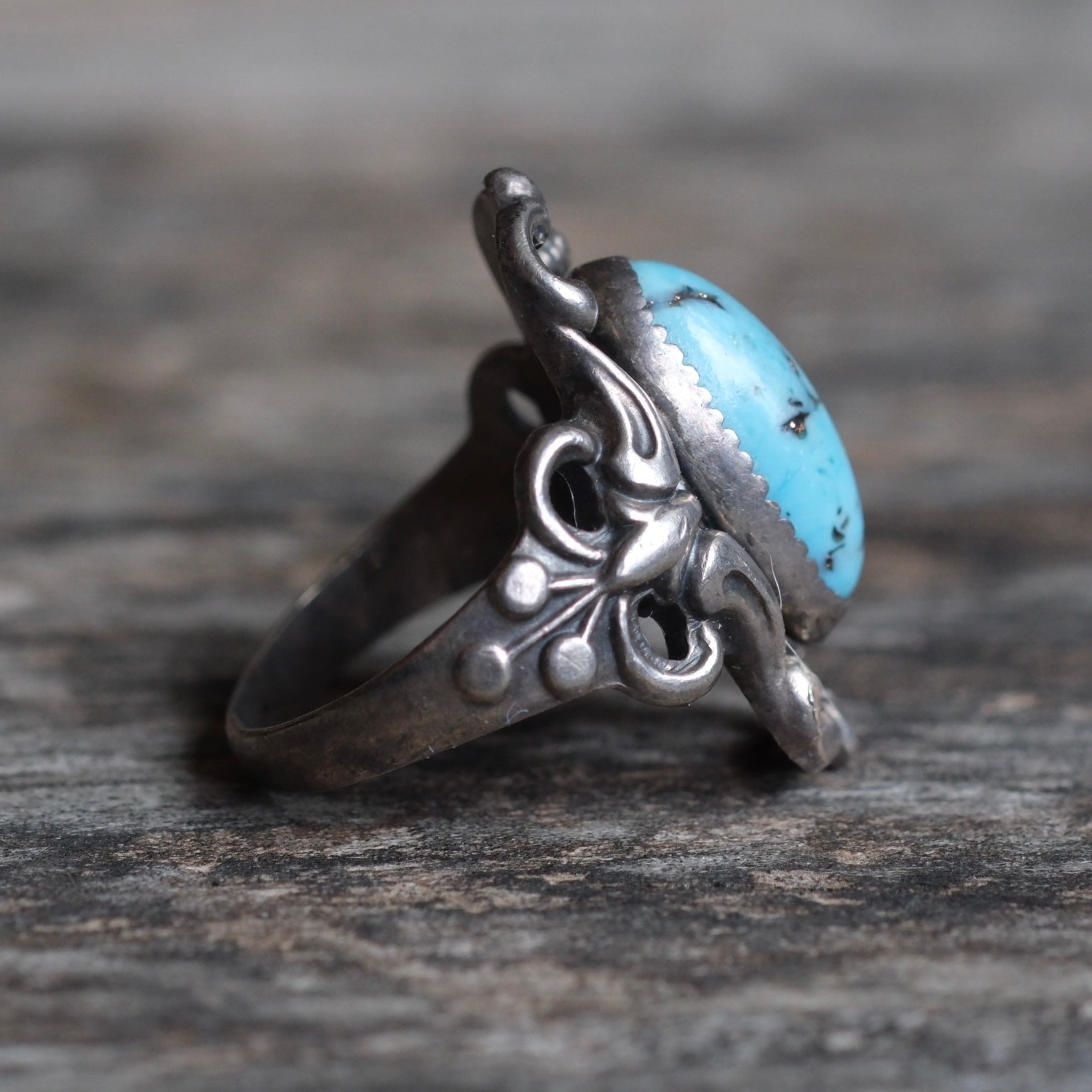 Vintage Sterling Turquoise Ring 5