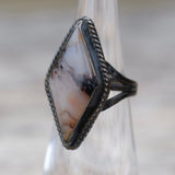 Vintage Sterling Agate Roper Ring 3