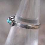 Vintage Sterling Turquoise Snake Eye Ring 6.5