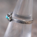 Vintage Sterling Turquoise Snake Eye Ring 6.5