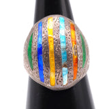 Vintage Sterling Engraved Dome Ring 5.5