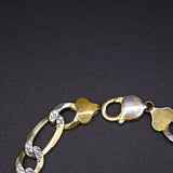 Vintage Sterling Silver Thick Figaro Chain Bracelet 9"