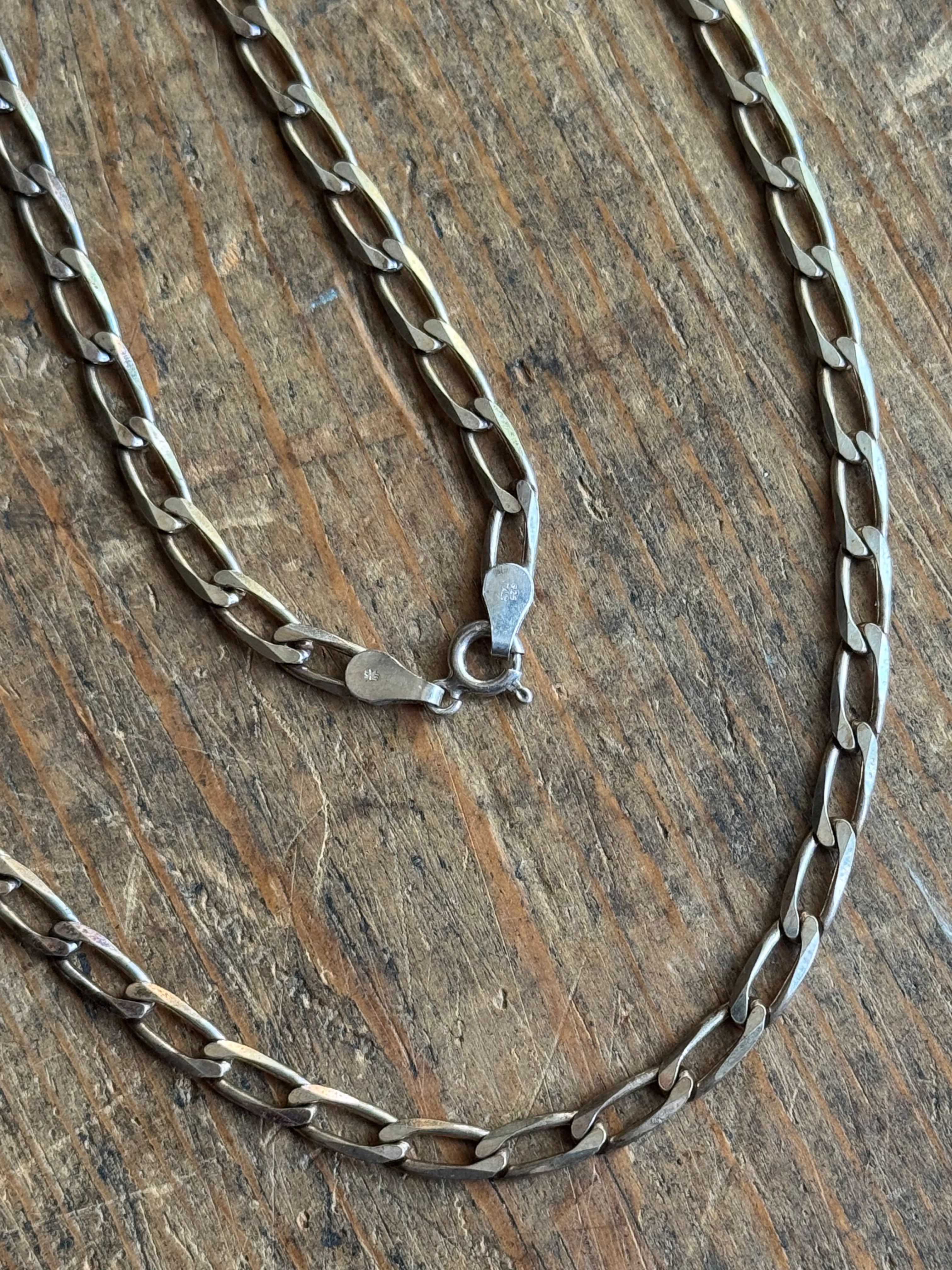 Vintage Sterling Silver 24” Oval Curb Chain