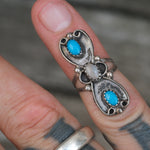 Vintage Sterling Turquoise and Mother Of Pearl Ring 3