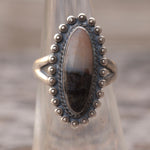 Vintage Sterling Petrified Wood Ring 5.25