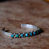 Vintage Sterling Turquoise Cuff Bracelet 6.5"