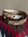 Vintage Stitched Snakeskin Belt