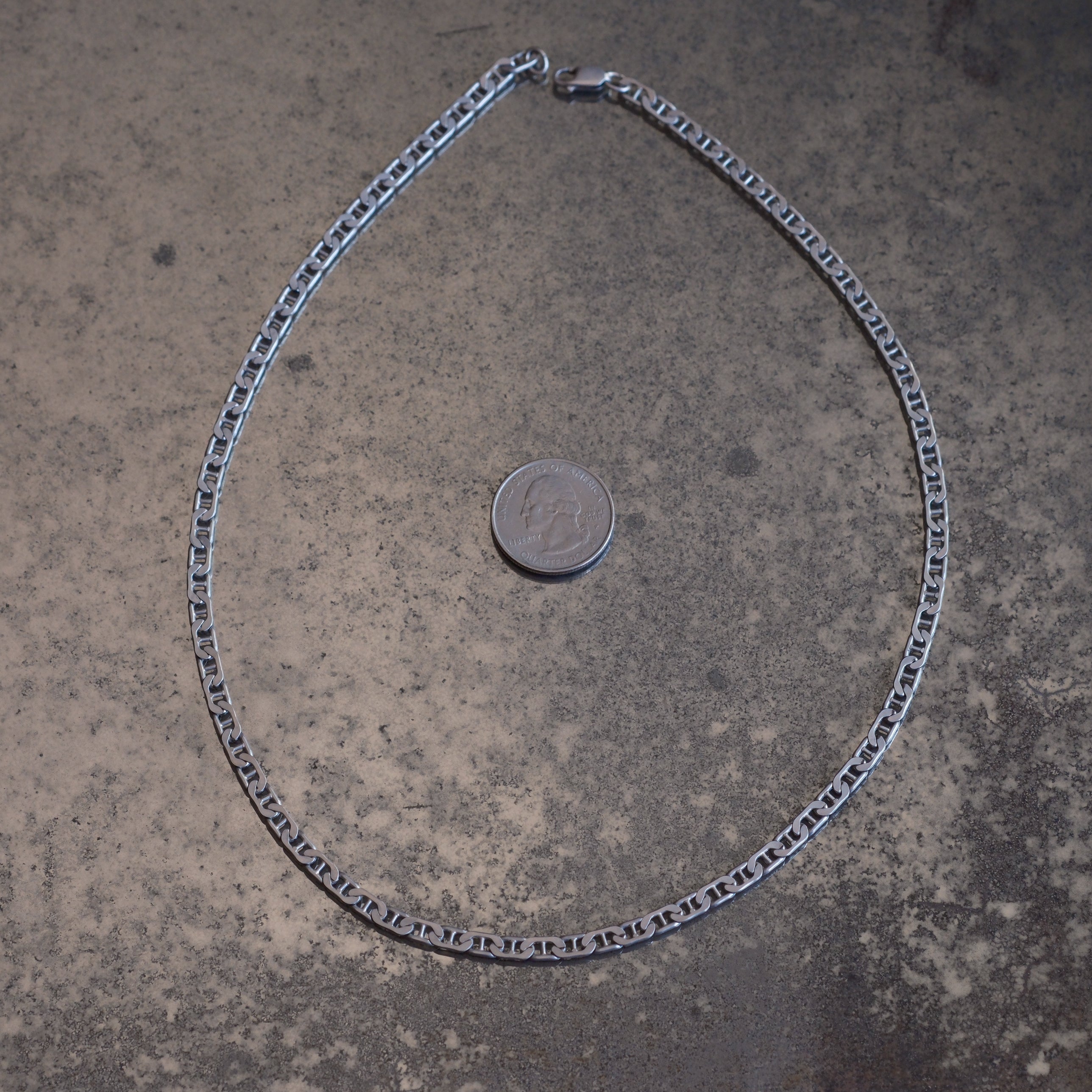 Vintage Sterling Silver Mariner Chain Necklace 20"