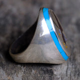 Vintage Sterling Inlaid Eagle Ring 10