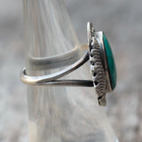 Vintage Sterling Turquoise Feather Ring 6